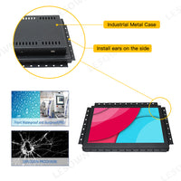 LESOWN E120-C03GBR High-Durability 12in 1280x800 16:10 Industrial Embedded Open Frame Monitor with VGA/HDMI/USB/Audio for Harsh Environments