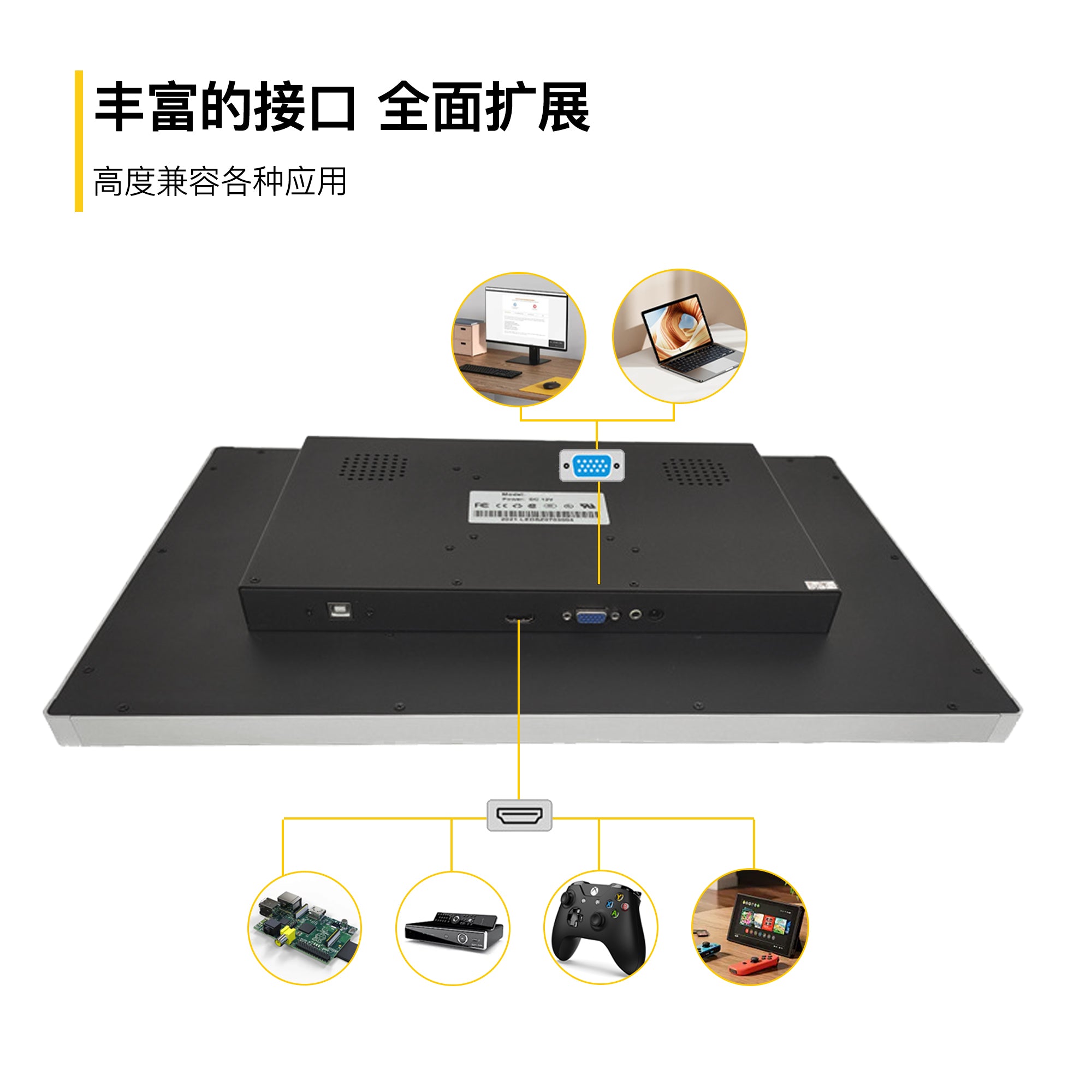 LESOWN N190-E03S/N190-E04T 19 inch Widescreen Industrial Monitor VESA 1440x900 HD Capacitive LCD Screen Display