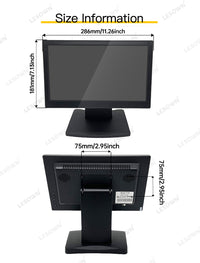 LESOWN N116 Small Size 11.6 inch 1080p Widescreen LCD VGA HDMI VESA Monitor 1366x768 IPS Resistive Touch Display Built-in Speakers
