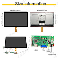 LESOWN M320-A01T 32 inch LCD Panel 1920x1080 IPS Full High Definition Touch Screen LVDS HMDI VGA DC12V 3A Display Module with Driver Board