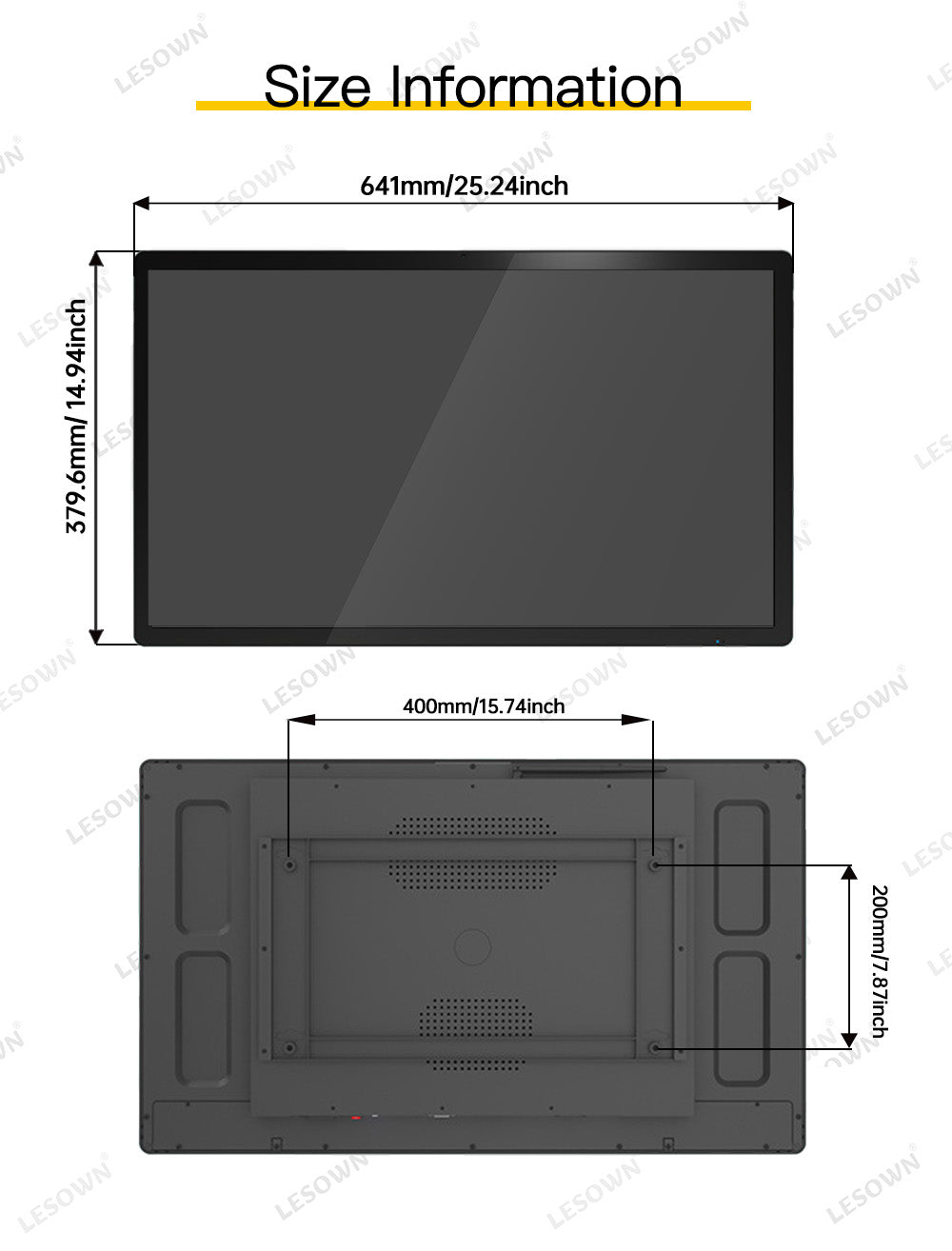 LESOWN N270 27 inch Industrial  Monitor Touch Ultrawide Screen  IPS VGA HDMI USB Input VESA100 Wall Mount Display