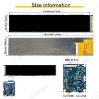 LESOWN M71-A01S LCD Panel Display Long Strip Slim Screen 7.1 inch 280x1424 IPS HDMI 400cd/m2 MIPI 4LANE Interface Module with Driver Board