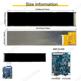 LESOWN M71-A01S LCD Panel Display Long Strip Slim Screen 7.1 inch 280x1424 IPS HDMI 400cd/m2 MIPI 4LANE Interface Module with Driver Board