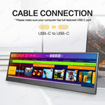 LESOWN P141GMS 14.1 inch Long Portable Monitor 4K Ultra Wide USB C HDMI IPS Laptop PC External LCD Monitor
