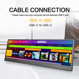 LESOWN P141GMS 14.1 inch Long Portable Monitor 4K Ultra Wide USB C HDMI IPS Laptop PC External LCD Monitor
