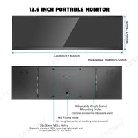LESOWN P126GPS 12.6 inch Secondary Screen 1920x515 IPS HDMI Bar LCD Monitor