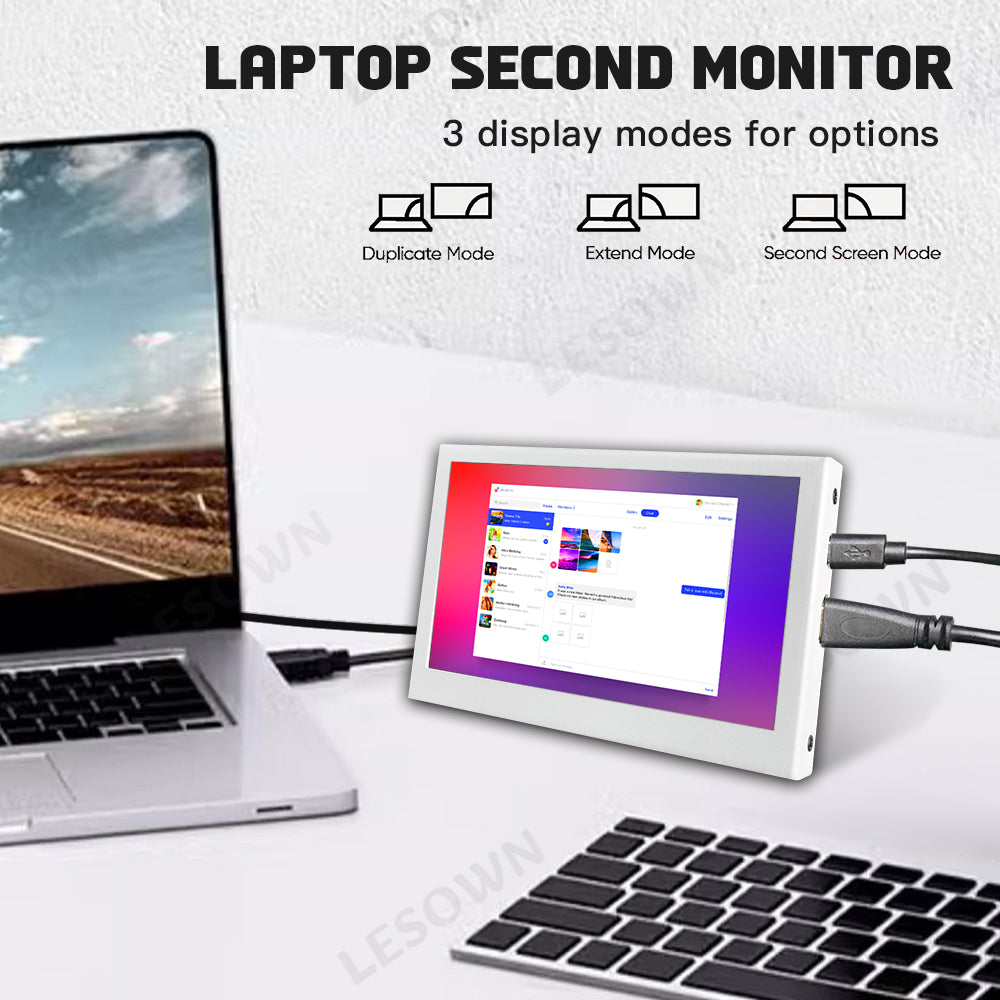 LESOWN P43CW 4.3inch Small HDMI Portable Monitor  800×480with Speakers Portable Temperature Monitoring Display