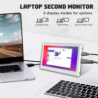 LESOWN P43CW 4.3inch Small HDMI Portable Monitor  800×480with Speakers Portable Temperature Monitoring Display