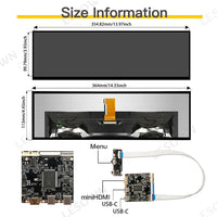 LESOWN M145-A01S Long Stretched Screen 14.5 inch IPS Touch 2560x720 QHD 1500:1 USB-C HDMI Strip Bar Secondary Display LCD Panel Module