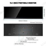 LESOWN P141GMT 14.1 inch 4K Long Bar Monitor Wide Touch USB C HDMI PC External Bar Monitor