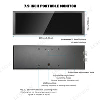 LESOWN P79-T 7.9 inch 400×1280 Stretched Bar LCD Touch Screen Monitor PC Temperature Monitoring RPi