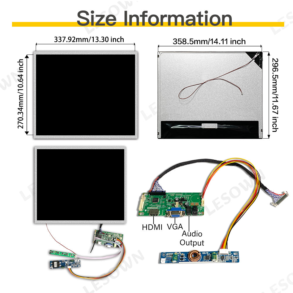 LESOWN M170-B01S 17 inch 1000cd/m2 High Brightness Screen HDMI VGA 1280x1024 LCD Panel WideScreen Display Module for Computer Industry