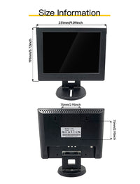 LESOWM N104 10.4 inch VGA Monitor Full HD 1024x768 LCD  Screen VESA Display with Speakers Plastic Shell Black White