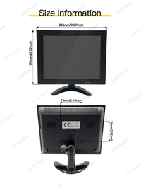 LESOWM N97-D01S 9.7 inch VGA Monitor Full HD 1024x768 LCD Resistive Screen VESA Display with Speakers