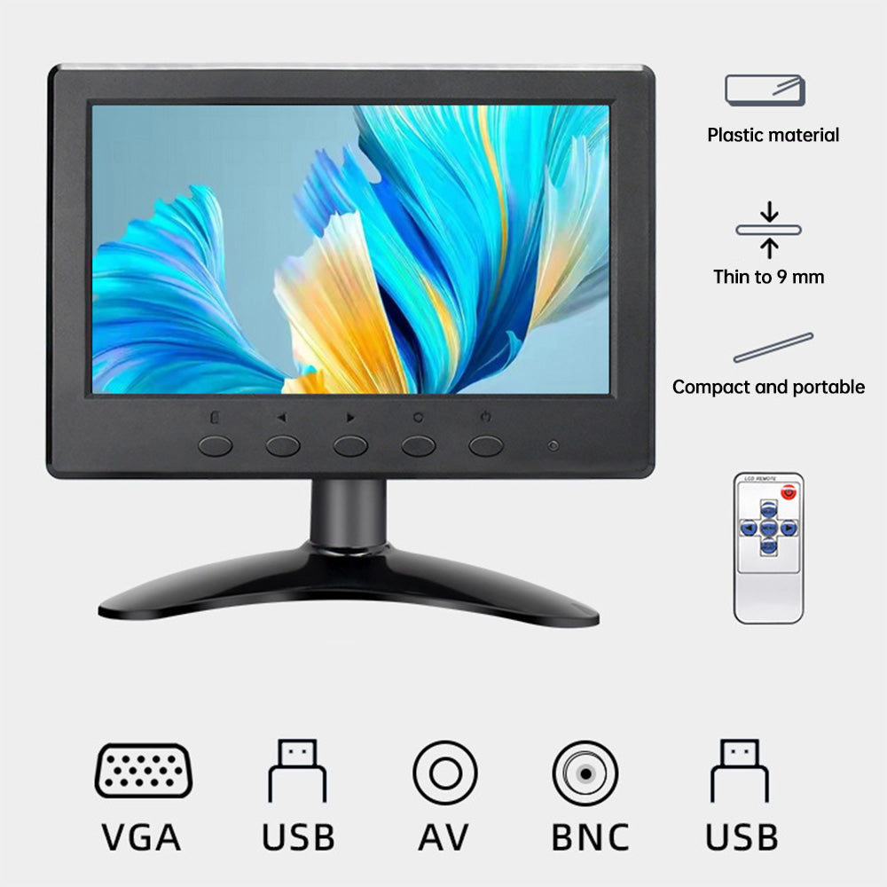 LESOWN N80 8 inch Portable 1024x768 IPS Car Rear View Monitor HDMI AV VGA USB VESA