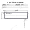 LESOWN M79-A01S Long Bar Screen 7.84 inch Display HDMI USB Powered 400x1280 HD Resolution IPS LCD Panel 500cd/m2 High Brightness Module