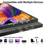 LESOWN P101DP P101DP-T 10.1inch 1280x800 IPS LCD Portable Display Mini Secondary Monitor USB‑C Side Screen Compact Display for Laptop Plug & Play