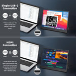LESOWN P140KPS/P140KMS 14 inch 4K Portable Monitor Wide Screen USB-C Display with Holder for Laptop Phone Xbox PS4 PS5 Switch
