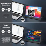 LESOWN P140KPS/P140KMS 14 inch 4K Portable Monitor Wide Screen USB-C Display with Holder for Laptop Phone Xbox PS4 PS5 Switch
