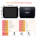 LESOWN E104-A01GBR 10.4 Inch Industrial Embedded Win-10 PC Monitor 1024x768 600cd/m² 4:3 Panel-Mount Monitor Rugged Touchscreen for TV PC