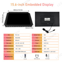 LESOWN E156-C01GBT Open Frame 15.6 Inch Embedded Display 1920x1080 IPS LCD Touch Monitor Panel Mount Wide Temperature Range (-20°C to 70°C)