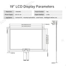 LESOWN M190-B01T 19 inch 1440x900 IPS LCD Capacitive Touch Display HDMI VGA Ultra Wide Screen 1000:1 LVDS Module with Driver Board