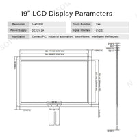 LESOWN M190-B01T 19 inch 1440x900 IPS LCD Capacitive Touch Display HDMI VGA Ultra Wide Screen 1000:1 LVDS Module with Driver Board