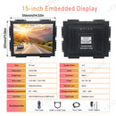 LESOWN E150-C01GBR Rugged Touchscreen Embedded Display 15 Inch 1024x768 LCD Open Frame Industrial Monitor with VGA HDMI Audio USB for Laptop