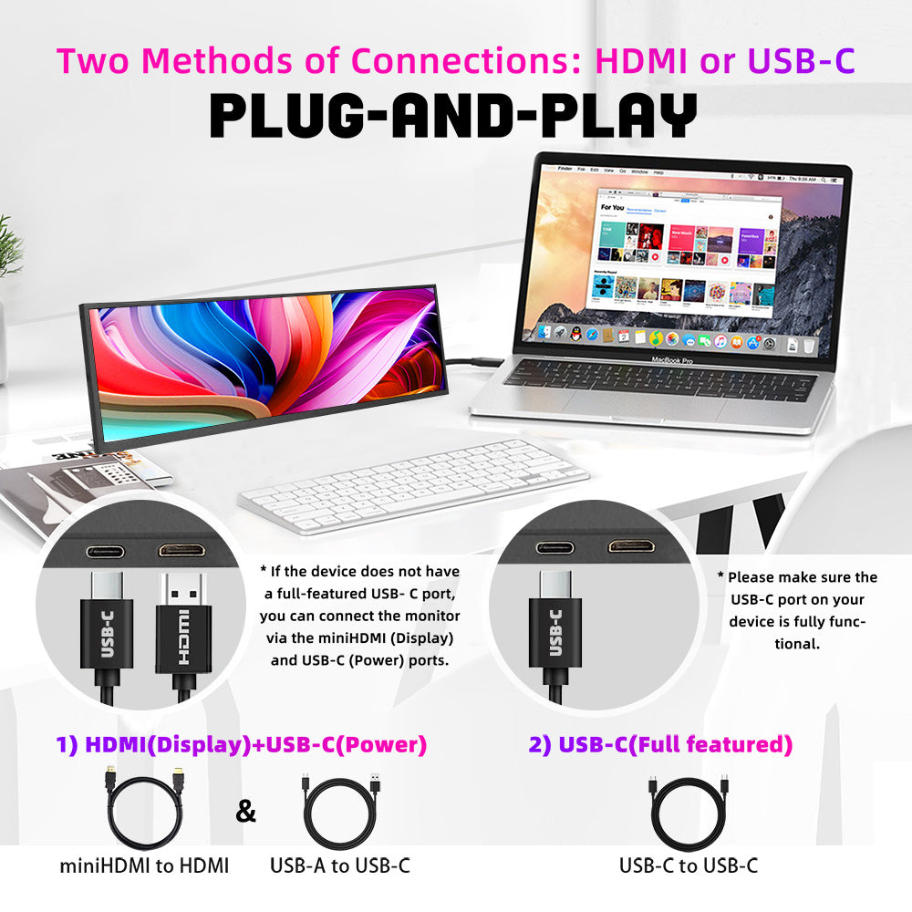 LESOWN P127GHTR 12.7 inch Bar Monitor 2K HDMI Type C IPS Monitor for Stock Market Ticker Display
