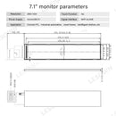 LESOWN M71-A01S LCD Panel Display Long Strip Slim Screen 7.1 inch 280x1424 IPS HDMI 400cd/m2 MIPI 4LANE Interface Module with Driver Board