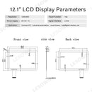 LESOWN M121-A01T Original  12.1 inch LCD Touchscreen Display VGA HDMI 1280x800 IPS Small Screen Secondary Module for Laptops PC