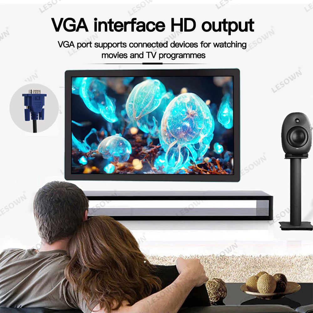 LESOWN N238 23.8 inch  Ultrawide Industrial Monitors 1080p  TV Function Monitor Display with Speakers