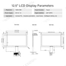 LESOWN M125-A01T 12.5 Touch Widescreen HDMI VGA 1920x1080 Full HD IPS LCD Panel eDP 30PIN Interface Module for Industrial Machines