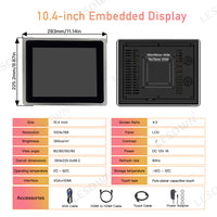LESOWN E104-C01FET 10.4 Inch 1024x768 4:3 Industrial Embedded Display Metal Frame LCD Display with VGA+HDMI Built-in Speakers for TV CCTV