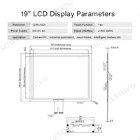 LESOWN M190-A01T Touch Wide Screen 19 inch HDMI VGA Interface 1280x1024 IPS LCD Panel LVDS 30PIN Display External Secondary Module