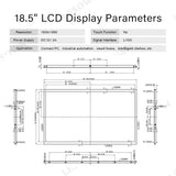 LESOWN M185-A01S Wide Screen 18.5 inch 1080P FHD 1200:1 Full Viewing HDMI VGA Interface Display Module for Intelligent Central Control