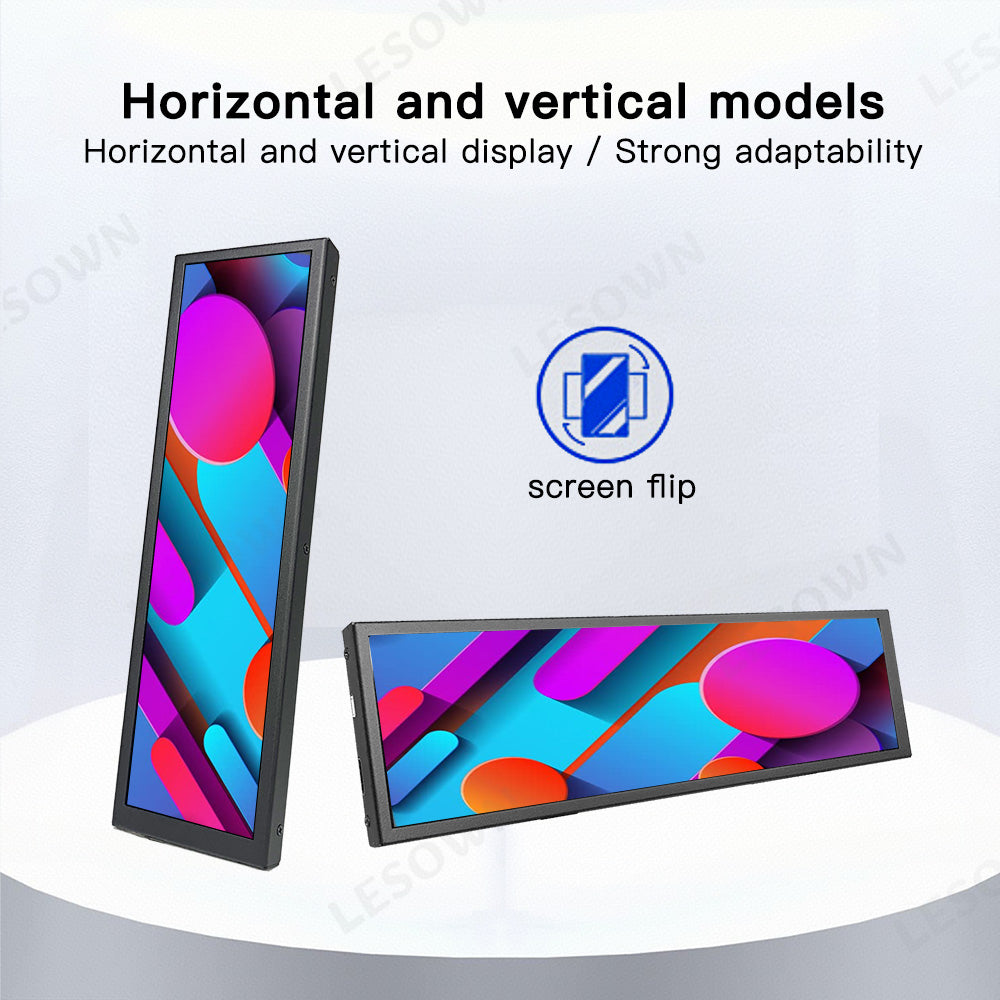 LESOWN P88D-T Touch Screen Long Display 8.8 inch 480x1920 600cd/m2  IPS Wide Extender Screen with Stand