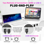 LESOWN P123WPT P123GPT 12.3'' Ultra-Wide Horizontal Display 1920x720 Portable Bar Monitor Extra Screen for Laptop PC Gaming Work & Entertainment