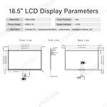 LESOWN M185-B01T 18.5 inch Touch Screen Module USB-C HDMI-compatible FHD 1920x1080 IPS LCD Panel 1200:1 Full Viewing Display for Computer