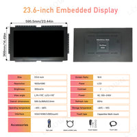 LESOWN E236-C01GBT 23.6in 1920x1080 IPS LCD Embedded Display Open Frame Multi-Touch Screen Industrial for Medical Equipment Digital Signage