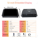 LESOWN E120-C03GBR High-Durability 12in 1280x800 16:10 Industrial Embedded Open Frame Monitor with VGA/HDMI/USB/Audio for Harsh Environments