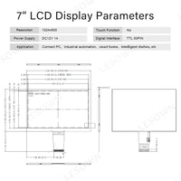LESOWN M70-A01S M70-A02S 7 inch 1024 x 600 LCD HDMI IPS Screen with Driver Board