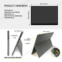 LESOWN P105KPT 10.5" Portable Monitor 1920x1280 IPS 100% sRGB 10-Point Touchscreen USB-C HDMI Lightweight Travel Display with Speakers