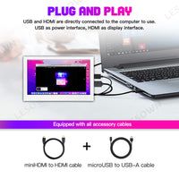 LESOWN P43CW 4.3inch Small HDMI Portable Monitor  800×480with Speakers Portable Temperature Monitoring Display