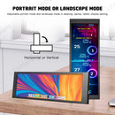 LESOWN P69 6.9 inch Additional Long HDMI Monitor for RPi 1280x480 IPS Bar LCD Display PC Temperature Monitoring Aida64