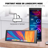 LESOWN P69 6.9 inch Additional Long HDMI Monitor for RPi 1280x480 IPS Bar LCD Display PC Temperature Monitoring Aida64