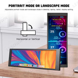 LESOWN P69 6.9 inch Additional Long HDMI Monitor for RPi 1280x480 IPS Bar LCD Display PC Temperature Monitoring Aida64