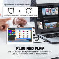 LESOWN P50CW 5-inch Mini Monitor Small White LCD Display: Portable Second Screen for Laptops