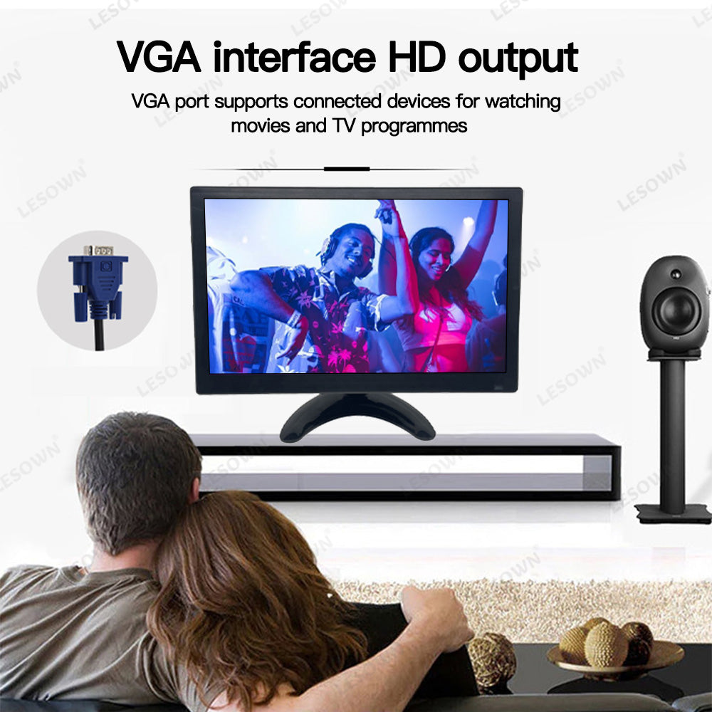 LESOWN N116 Small Size 11.6 inch 1080p Widescreen LCD VGA HDMI VESA Monitor 1366x768 IPS Resistive Touch Display Built-in Speakers