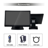 LESOWN N156-D03R 15.6 inch Portable Industrial Monitor 1600x900 VESA LCD Wide Screen 1600x900 VGA Display for Security Cameras